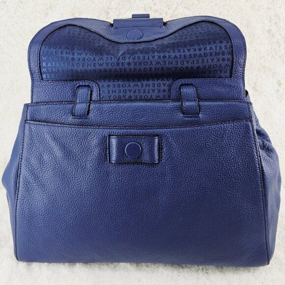 KATE SPADE Jasper Clarke Street Ocean Blue Pebble Leather Top Handle Shoulder Ba - Picture 13 of 16